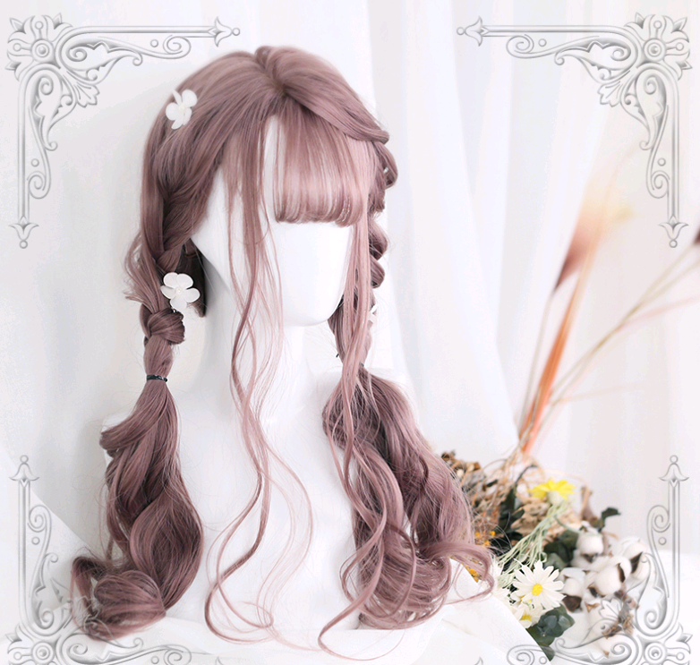 Lolita Wig with Air Bangs - Long Wavy High-Volume Style