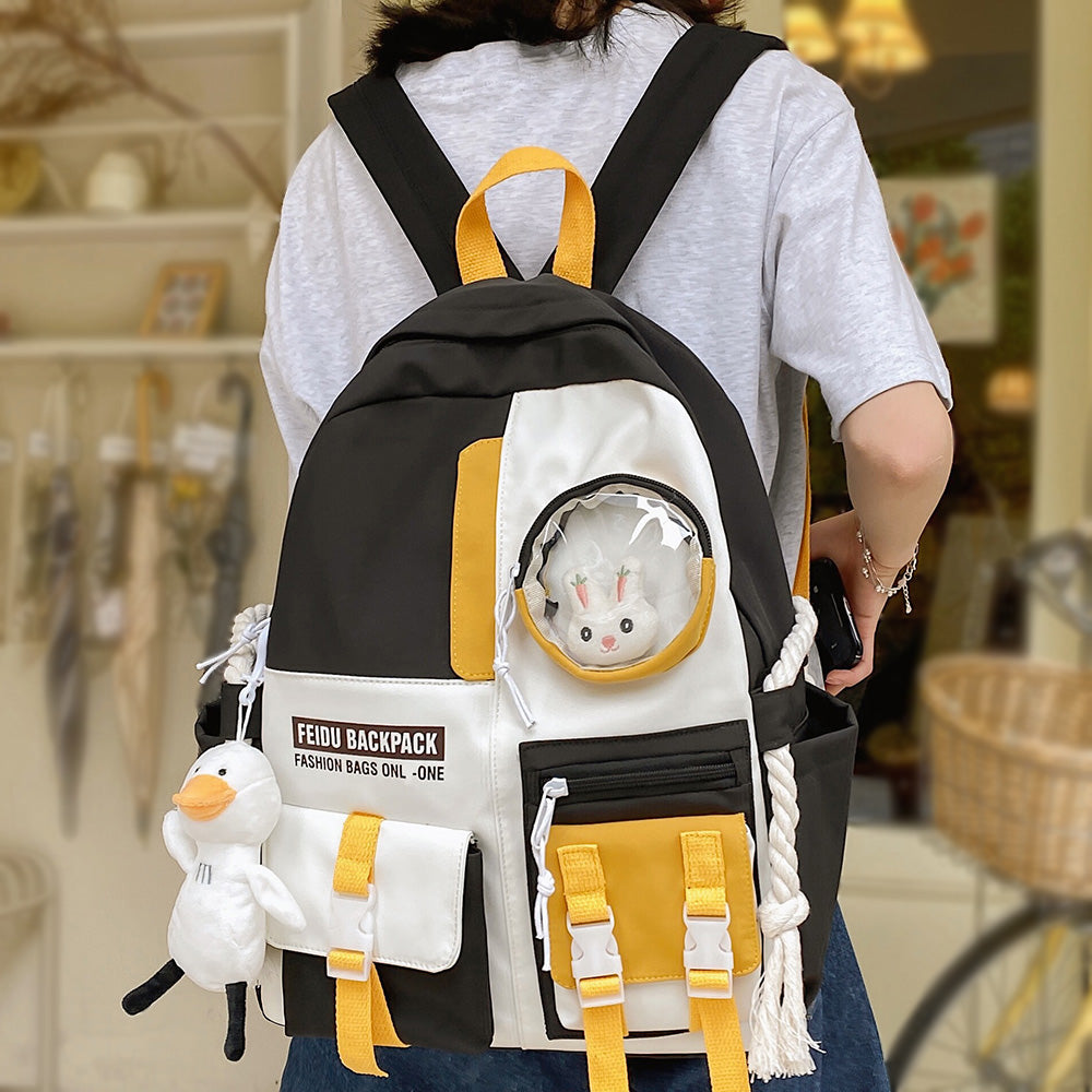Kawaii Harajuku Backpack - Waterproof Nylon School Bag
