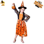 Pumpkin Witch Costume for Girls - Polyester Halloween Dress