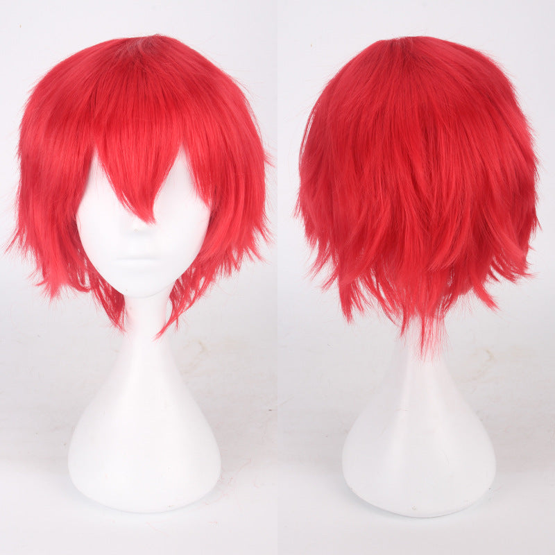 30cm Black and Pink Cosplay Wig for Students
