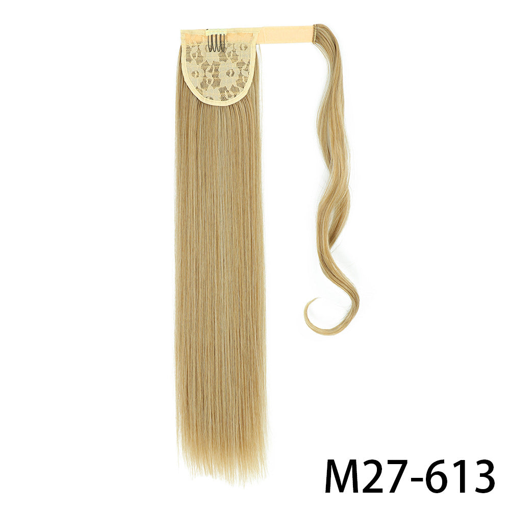 Long Straight Wig with Natural Look Ponytail (High Temp)