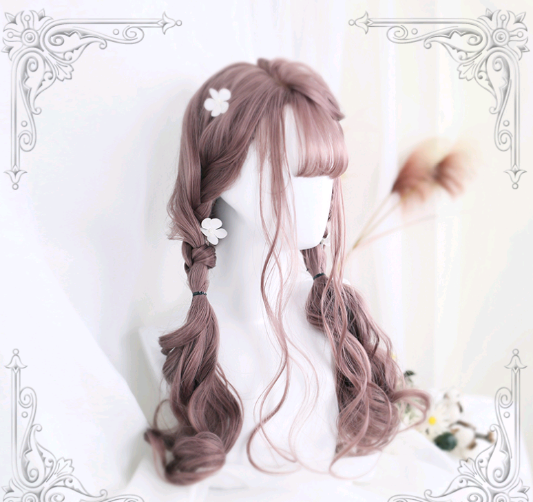 Lolita Wig with Air Bangs - Long Wavy High-Volume Style