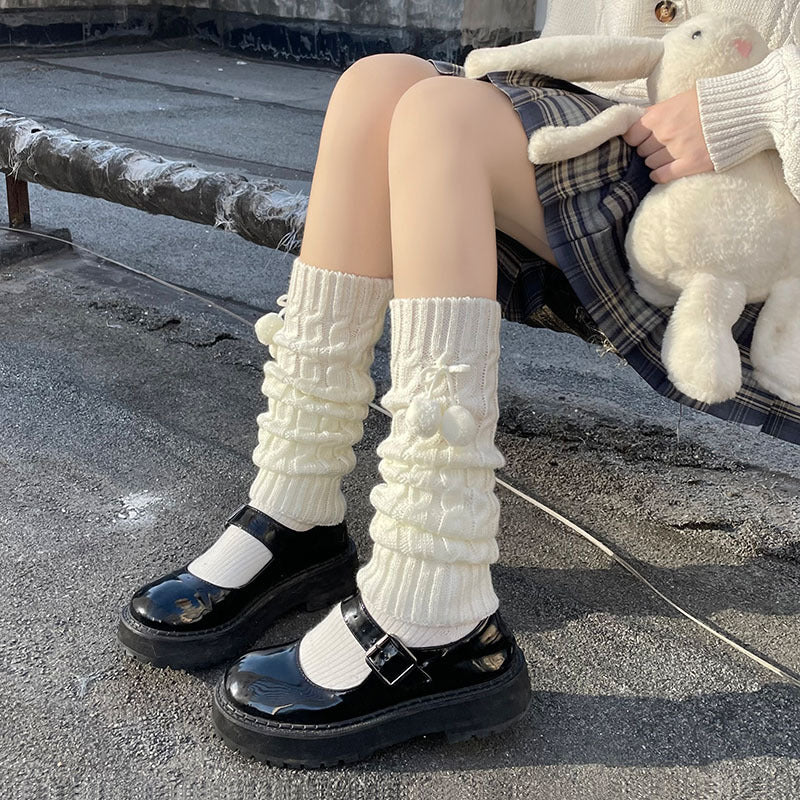 Lolita Button Sock Covers - Cotton Blend Fashion Accessory