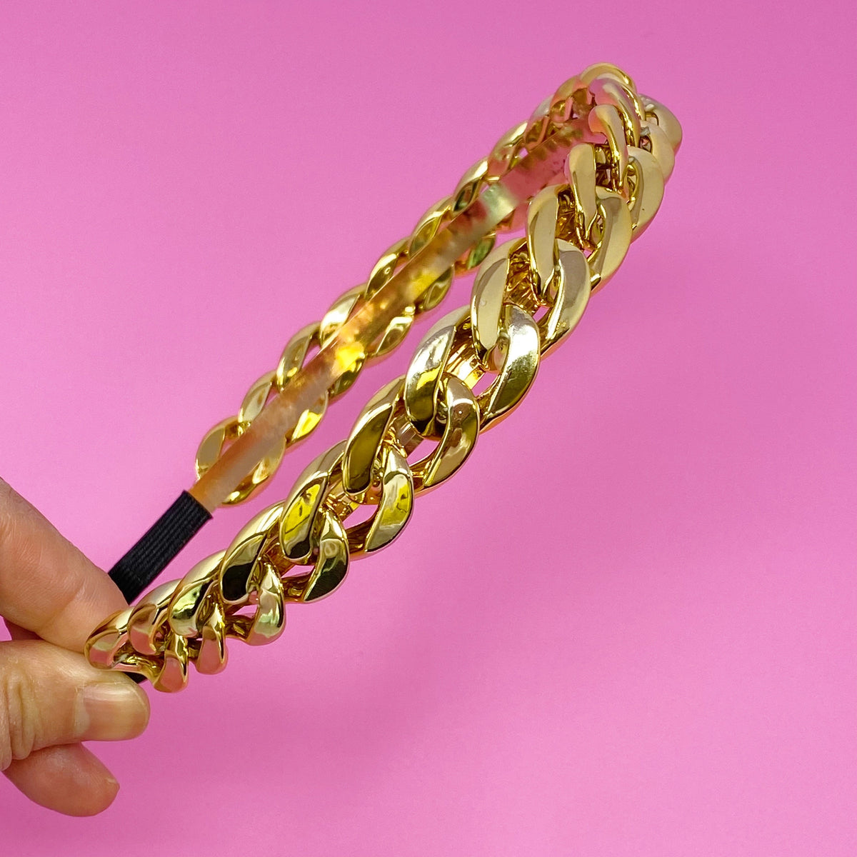 Cuban Chain Headband - Lightweight Resin & Alloy Accessory