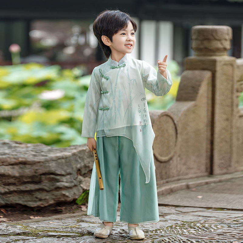 Boys' Traditional Hanfu Outfit - Chinese Style Performance Wear