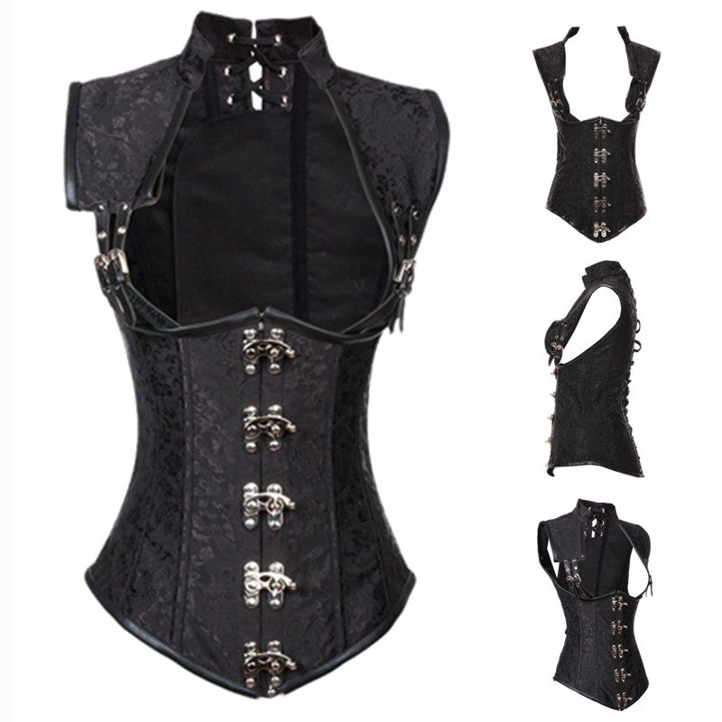 Steel-Boned Long Corset Dress - Curve-Enhancing Cosplay Wear