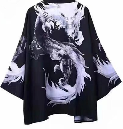 Unisex Kimono Jacket - Loose Print, Three-Quarter Sleeve
