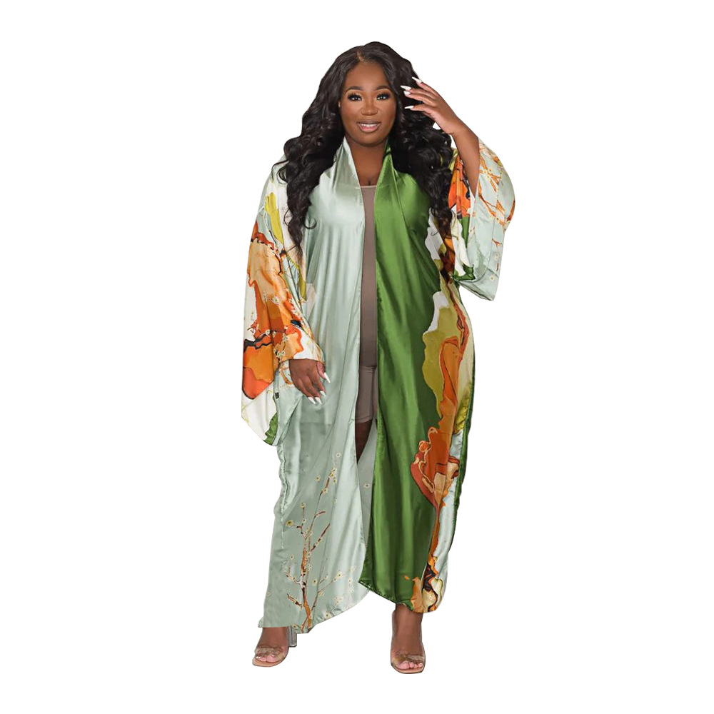 Women's Plus Size Kimono Cardigan - Soft Loose Windbreaker