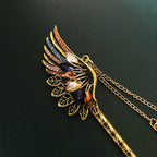 Feather Rhinestone Tassel Hairpin - Retro Hanfu Hair Accessory