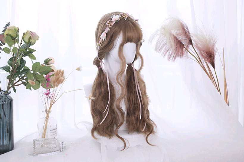 Lolita Wig - Extra Long Curly, Air Bangs & Realistic Scalp