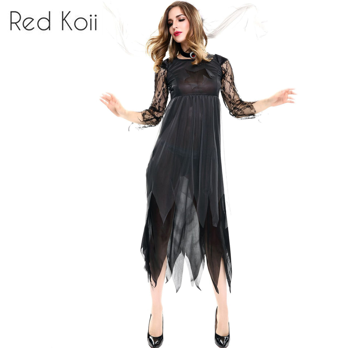 Devil Vampire Bride Costume - Halloween Dress with Veil