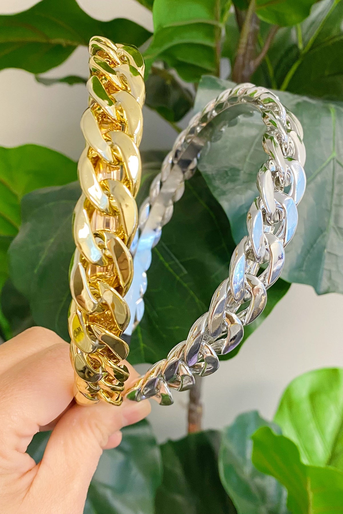 Cuban Chain Headband - Lightweight Resin & Alloy Accessory