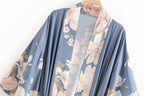 Womens Peacock Floral Kimono Robe - Beach Vacation Cover-Up