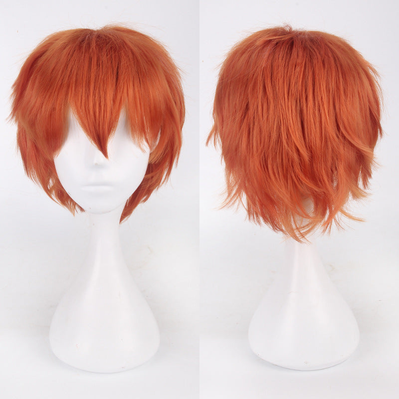 30cm Black and Pink Cosplay Wig for Students - detail view