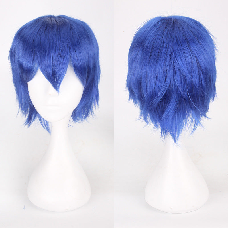 30cm Black and Pink Cosplay Wig for Students - detail view