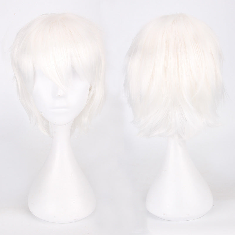 30cm Black and Pink Cosplay Wig for Students - side view