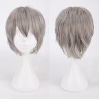 30cm Black and Pink Cosplay Wig for Students - back view