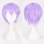 30cm Black and Pink Cosplay Wig for Students - scale view