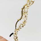 Bedazzled Crystal Headband - Pearl & Crystal Wavy Design