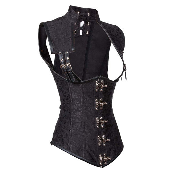 Steel-Boned Long Corset Dress - Curve-Enhancing Cosplay Wear