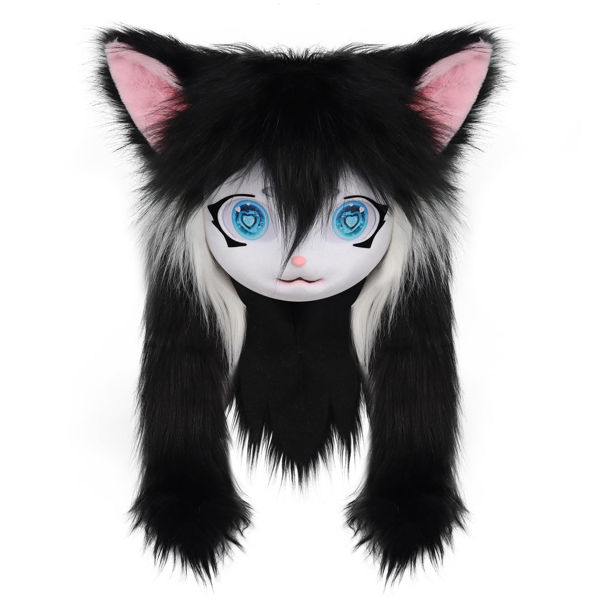 Furry Animal Head Cat Mask - Soft Fursuit Cosplay Prop