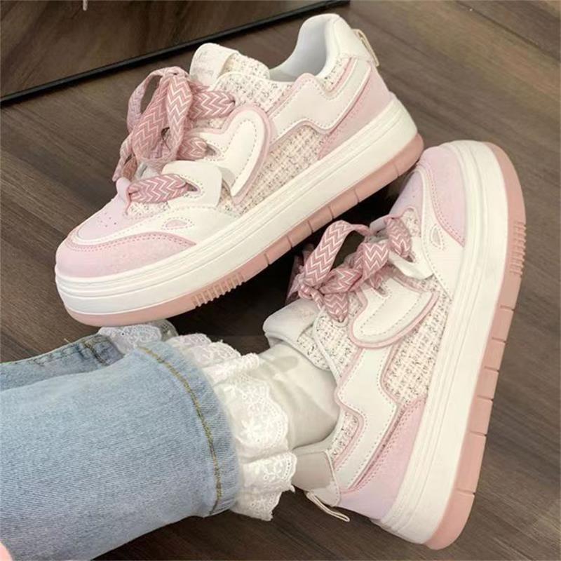 Lolita Heart Sneakers - Harajuku Round-Toe Casual Shoes