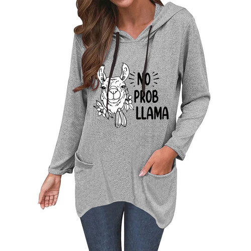 No Prob Llama Cat Ear Sweater - Soft Cotton-Blend Long Knit