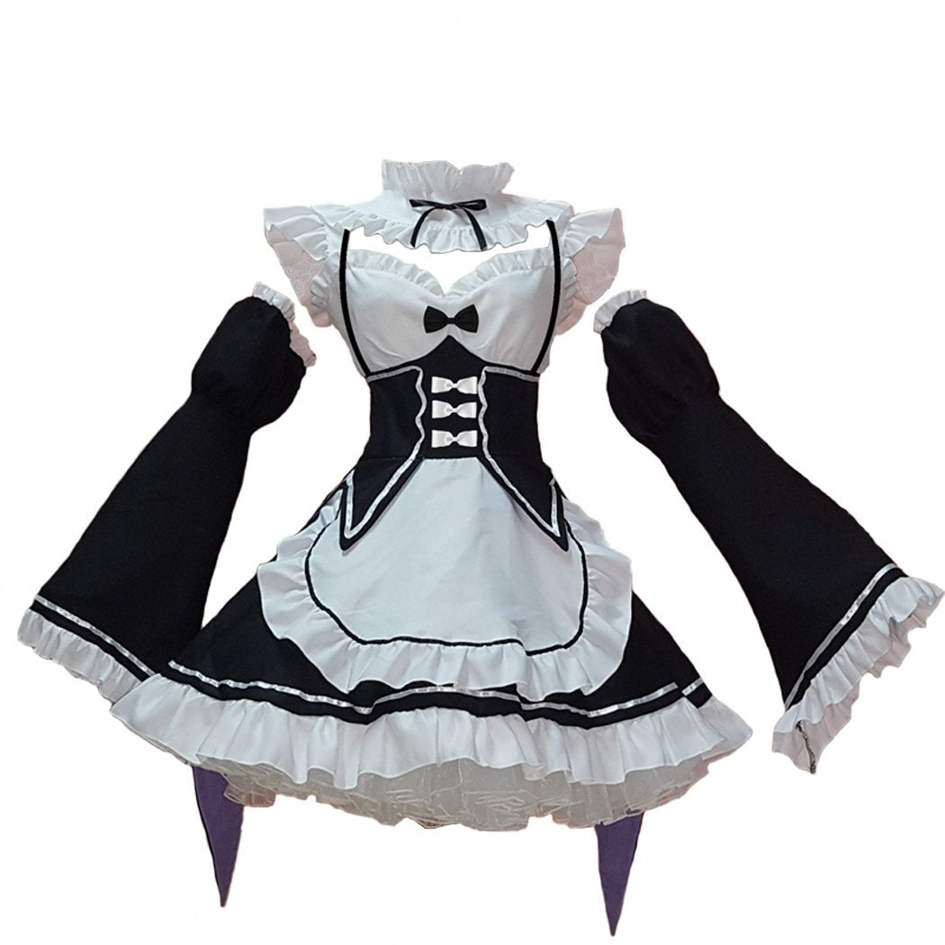 Anime Maid Costume Dress Set - with Socks & Headwear