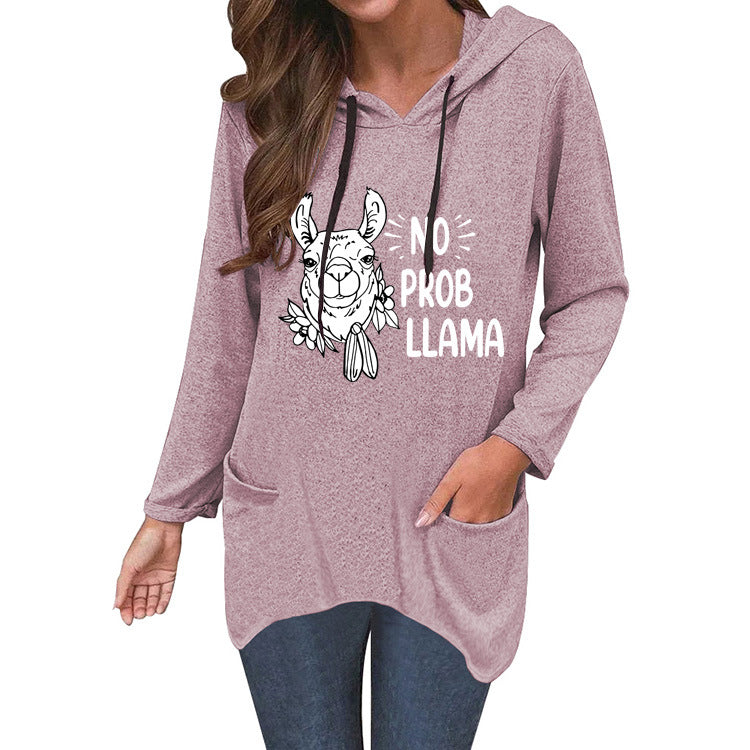 No Prob Llama Cat Ear Sweater - Soft Cotton-Blend Long Knit