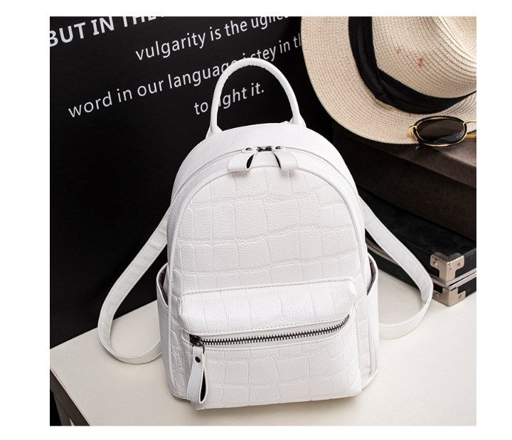 Cat Ear Backpack for Women - Sleek PU Leather Campus Bag