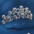 Skull Rhinestone Crown - Gothic Punk Tiara Headband