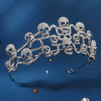 Skull Rhinestone Crown - Gothic Punk Tiara Headband