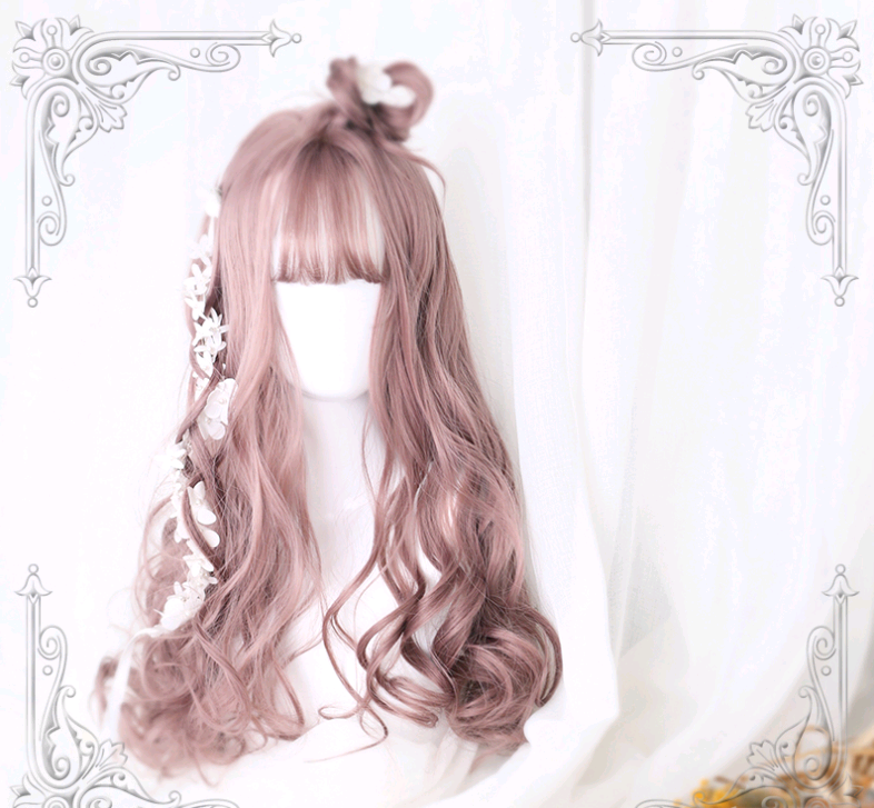 Lolita Wig with Air Bangs - Long Wavy High-Volume Style