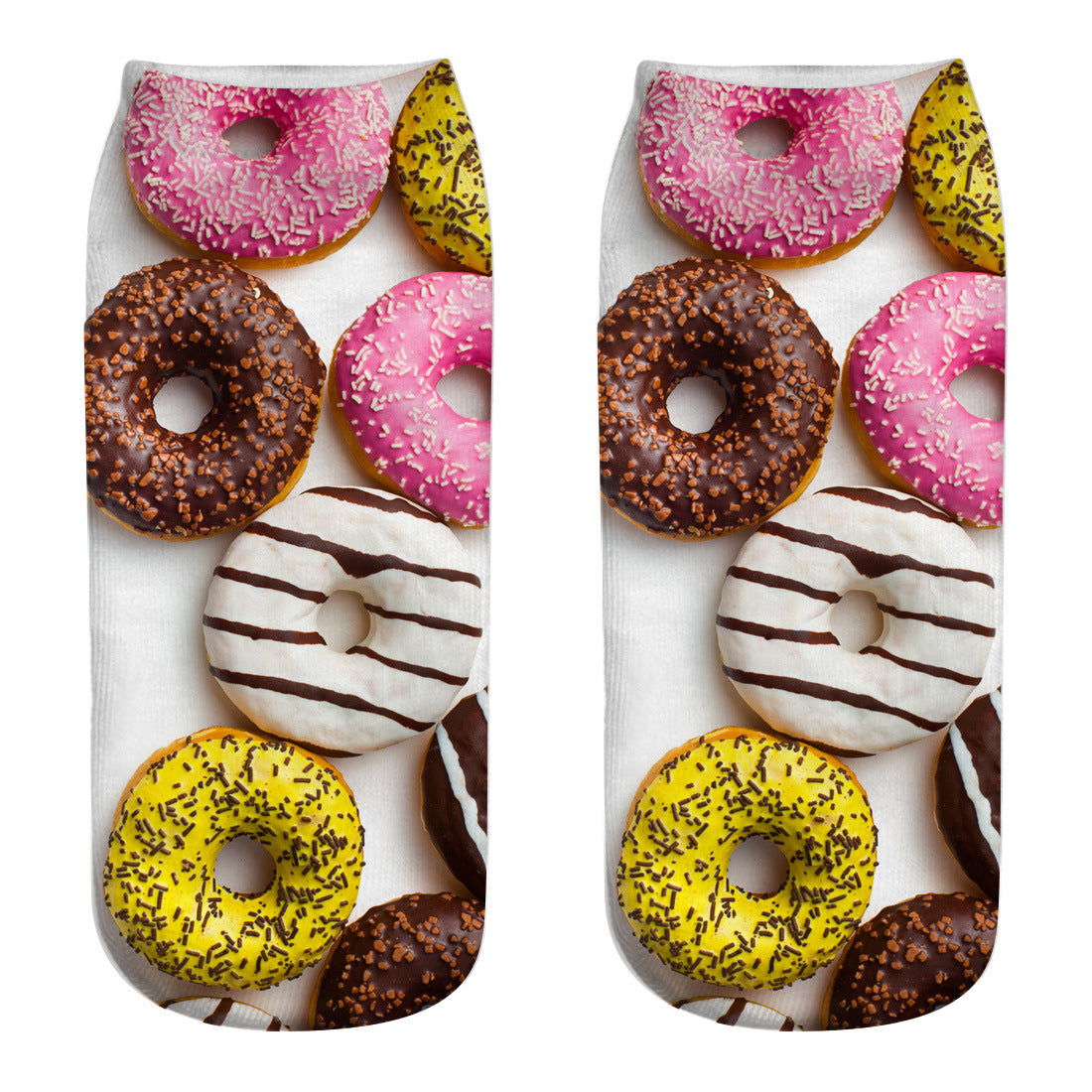 3D Digital Printing Harajuku Donut Cartoon Socks - in use