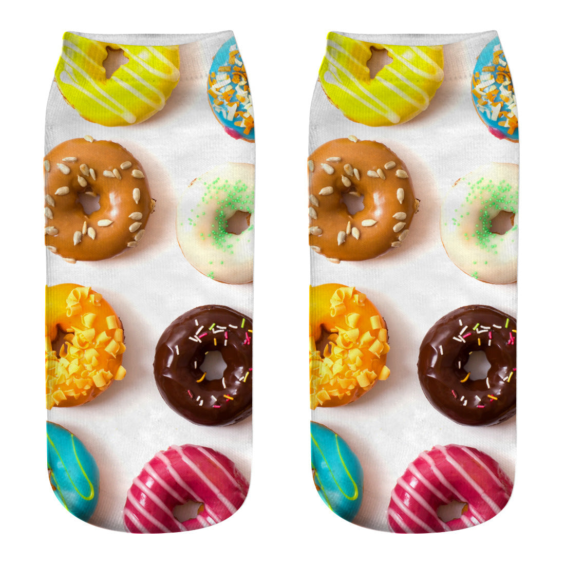 3D Digital Printing Harajuku Donut Cartoon Socks - front view