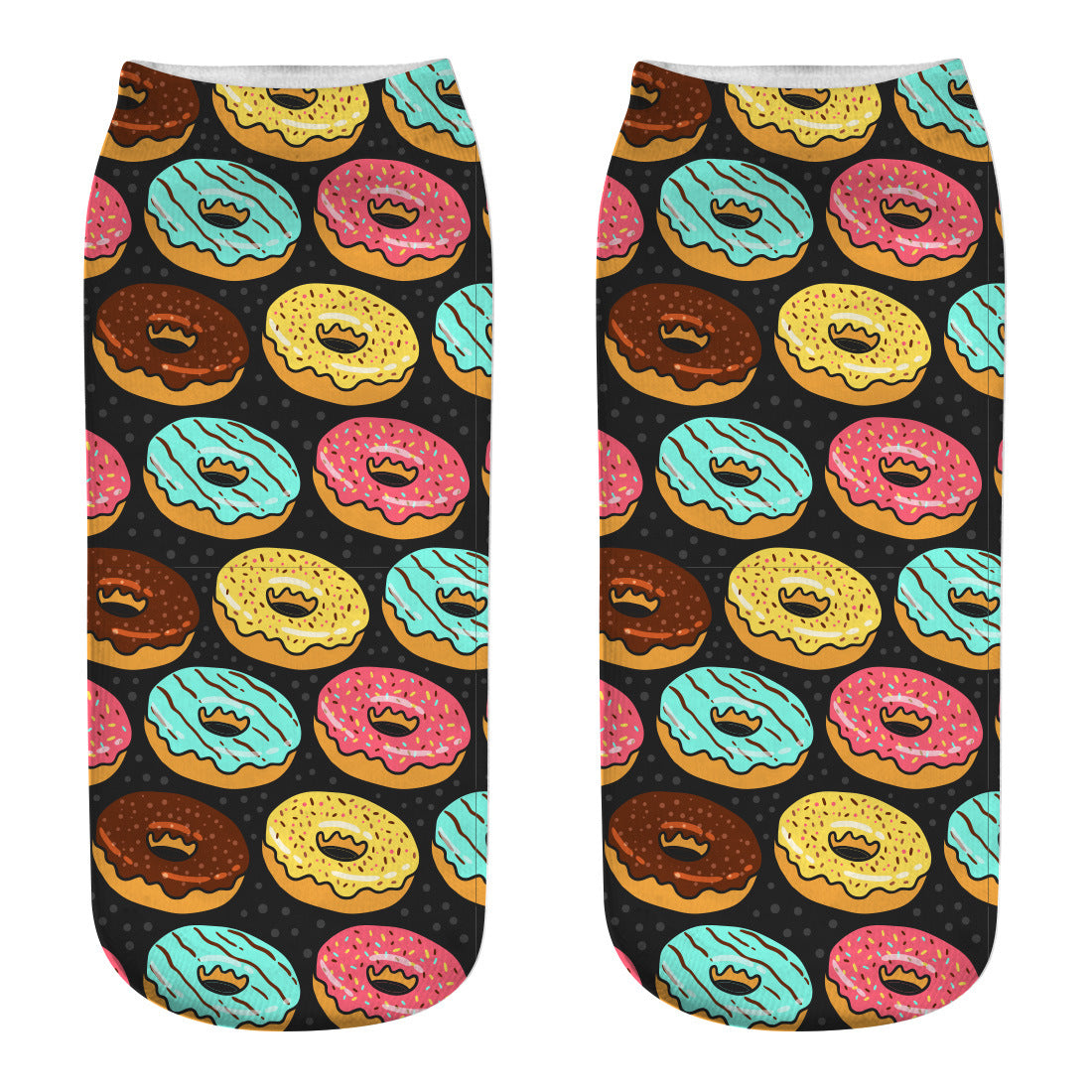 3D Digital Printing Harajuku Donut Cartoon Socks - detail view
