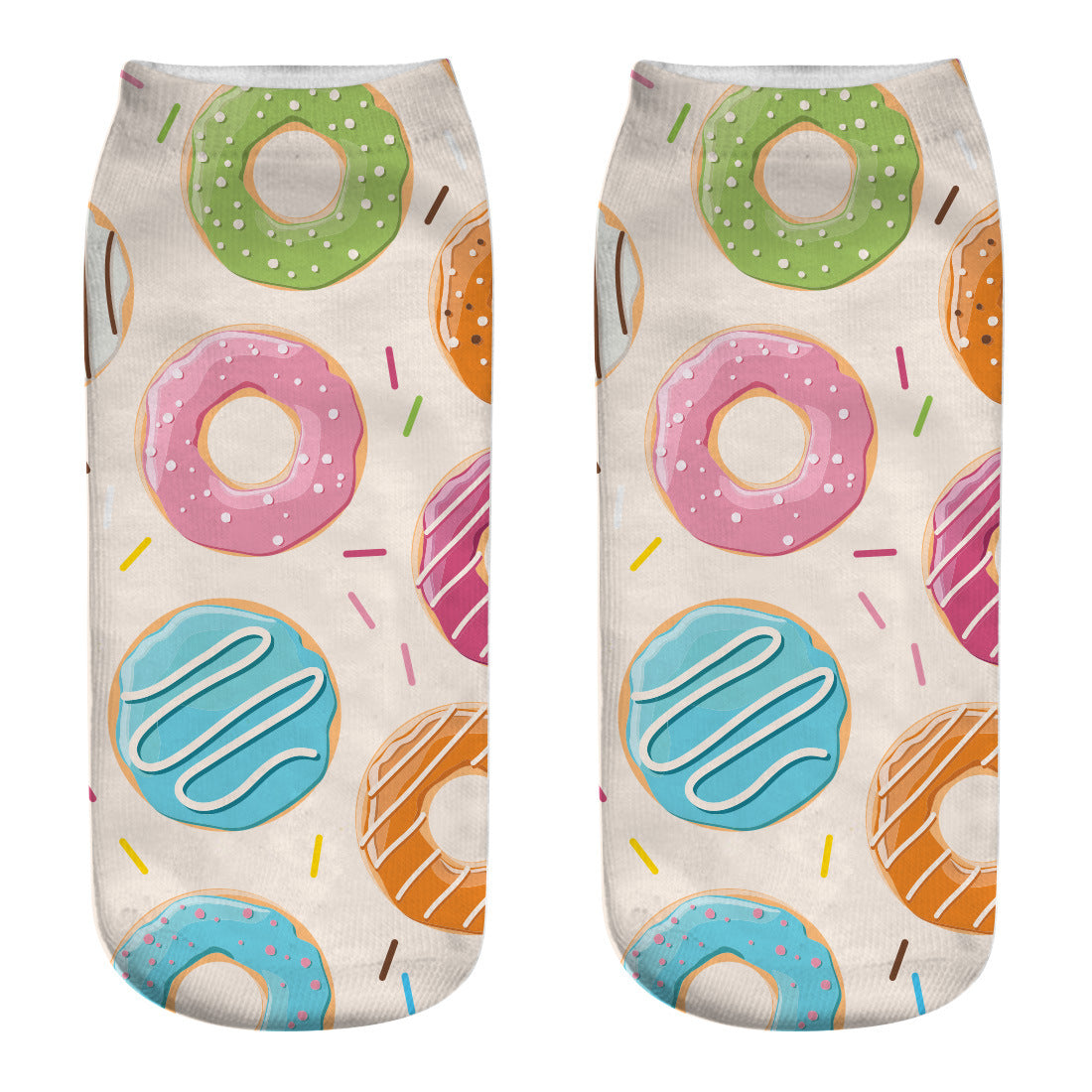 3D Digital Printing Harajuku Donut Cartoon Socks - styled view