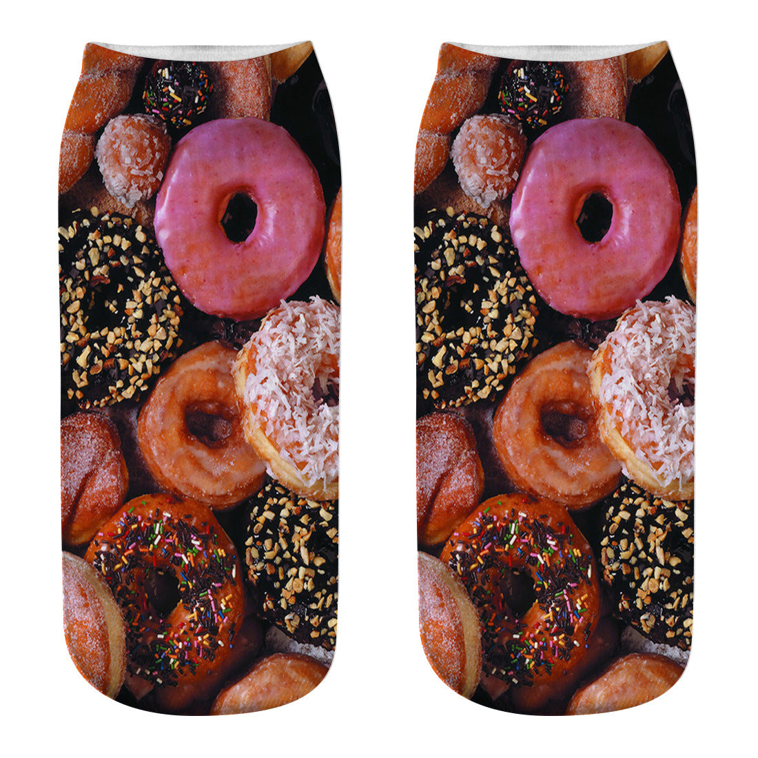 3D Digital Printing Harajuku Donut Cartoon Socks - scale view