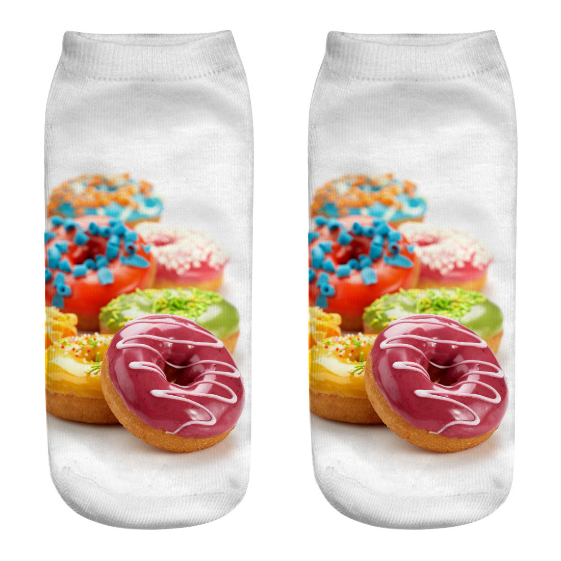 3D Digital Printing Harajuku Donut Cartoon Socks - alternate angle