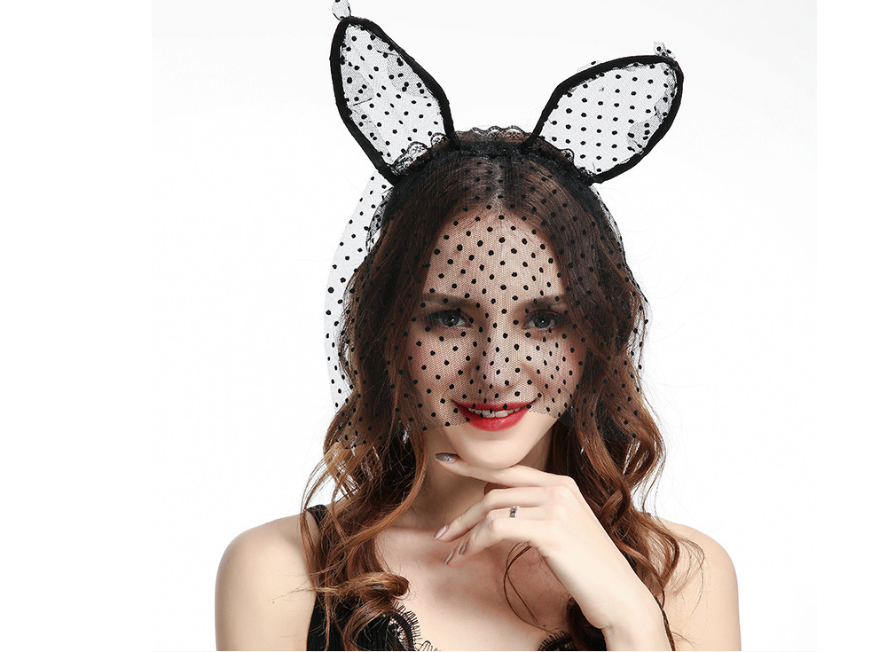 Lace Veil Cat Ear Headband - Delicate Tulle Cosplay Accessory