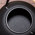 3L Japanese Cast Iron Teapot Set - Handmade Uncoated - detail view