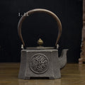 3L Japanese Cast Iron Teapot Set - Handmade Uncoated - back view
