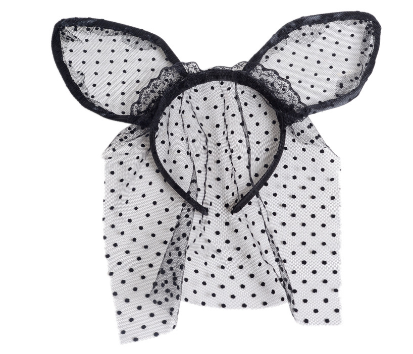 Lace Veil Cat Ear Headband - Delicate Tulle Cosplay Accessory