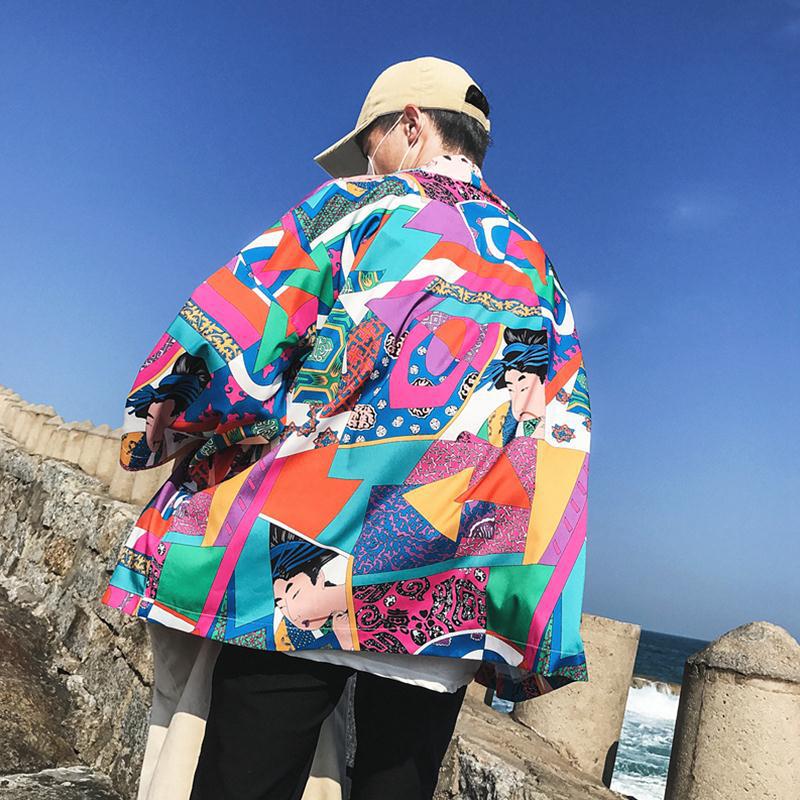 Japanese Floral Hanfu Cardigan - Thin Short Sleeve Jacket