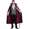 Adult Vampire Costume With Cape - Victorian Goth Shirt & Cane