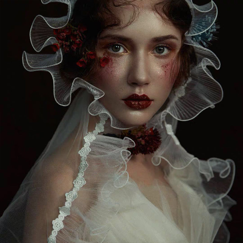 Vintage Lolita Lace Flower Headpiece - Fairytale Hair Accessory