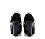 Lolita Butterfly Shoes - Low-Cut PU With Chunky Heel