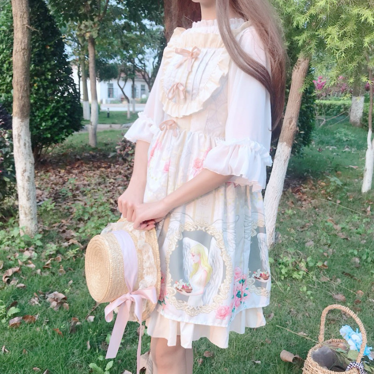Lolita Princess Student Dress - Sweet Printed Polyester