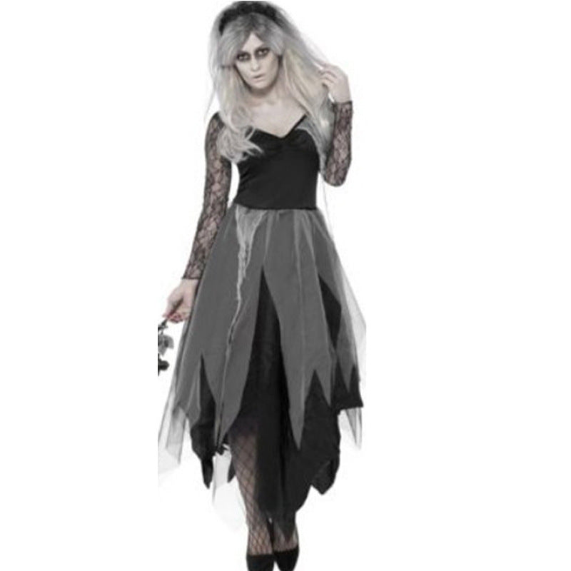 Vampire Bride Costume - Lace & Polyester Halloween Outfit