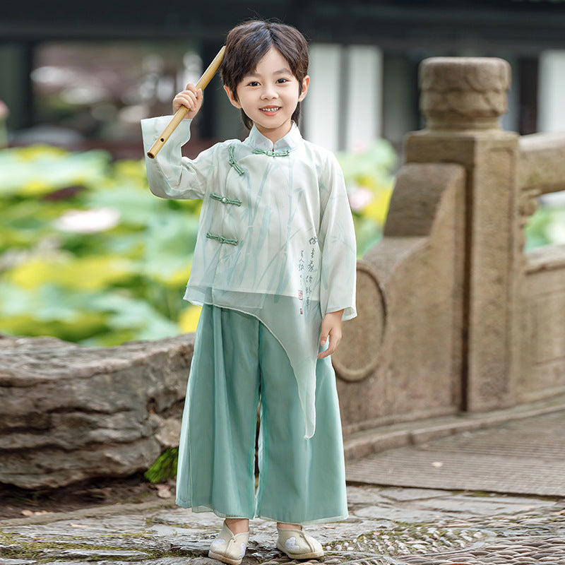Boys' Traditional Hanfu Outfit - Chinese Style Performance Wear